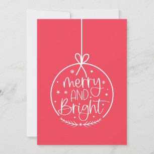 Modern Minimalist Merry Bright Christmas Holiday Card
