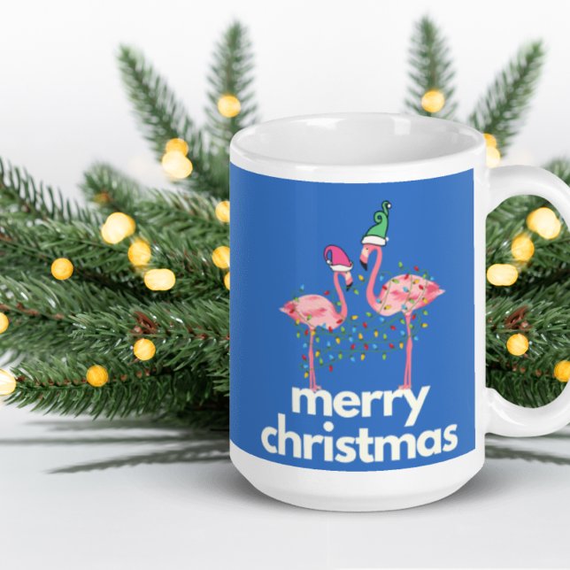 Modern Minimalist Merry Christmas Flamingo Mug (Creator Uploaded)