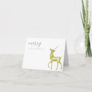Modern Minimalist Merry Christmas Gold Reindeer Card
