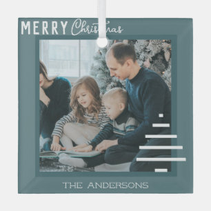 Modern Minimalist Merry Christmas Green Pine Tree  Glass Tree Decoration