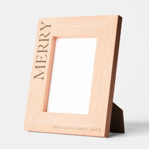 Modern Minimalist Merry, Christmas Laser Etched Frames