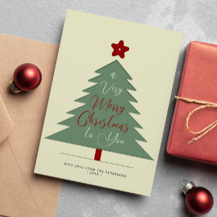 Modern minimalist Merry Christmas script simple Holiday Card