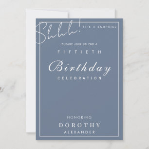 Modern Minimalist Milestone Surprise Birthday Invitation