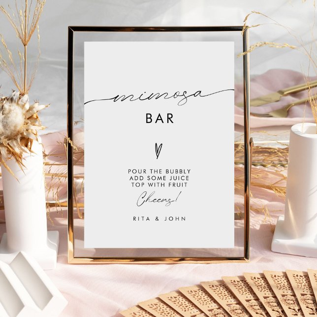 Modern Minimalist Mimosa Bar Wedding Sign (Creator Uploaded)