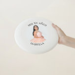 Modern Minimalist Mis XV Años Photo Wham-O Frisbee<br><div class="desc">Create your own personalised white border photo frisbee for your her 15th birthday. Customise the solid white background colour or the black text colour to match your photo. If you change the font type or size, you can fine tune the curvature of the text in small increments. Have fun creating...</div>