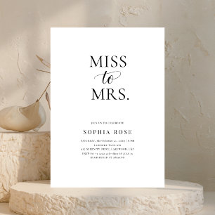 Modern Minimalist Miss to Mrs. Bridal Shower Invitation
