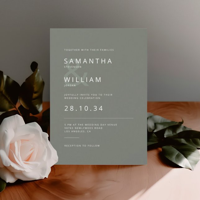 Modern minimalist mix & match elegant wedding invitation (Creator Uploaded)