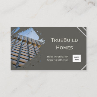 Modern Minimalist Monochrome Construction Business Business Card