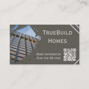 Modern Minimalist Monochrome Realtor Construction Business Card