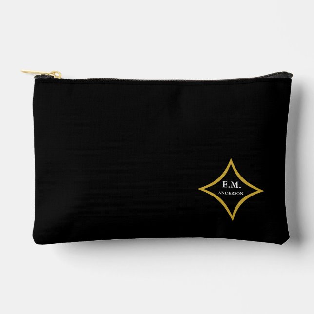 Modern Minimalist Monogram Accessory Pouch (Front)