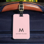Modern Minimalist Monogram Blush Pink Personalised Luggage Tag<br><div class="desc">Modern Minimalist Monogram Blush Pink Personalised Luggage Tag</div>