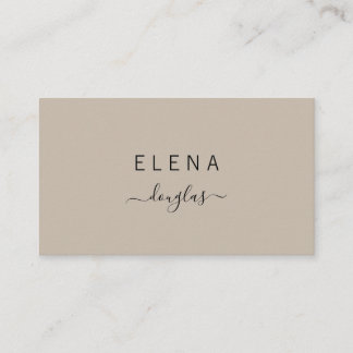 Modern Minimalist Monogram BrownNeutral Profession Business Card