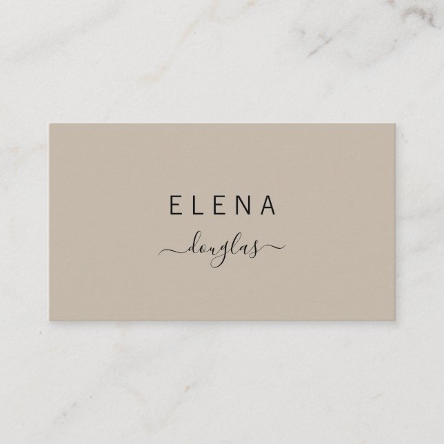Modern Minimalist Monogram BrownNeutral Profession Business Card (Front)