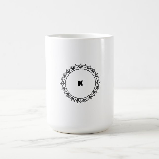 Modern Minimalist Monogram  Coffee Mug (Center)