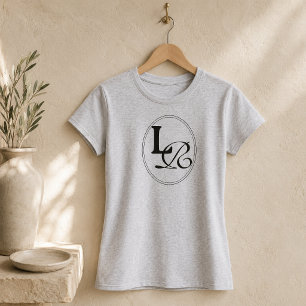 Modern Minimalist Monogram Crest T-Shirt