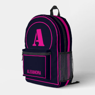Modern Minimalist Monogram Initial, Birthday gift Printed Backpack