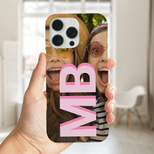 Modern Minimalist Monogram Initial Photo iPhone 16 Pro Max Case