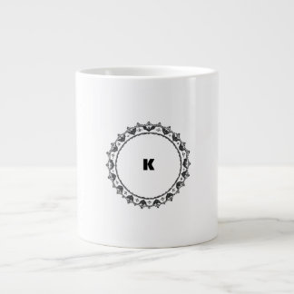 Modern Minimalist Monogram Large Coffee Mug