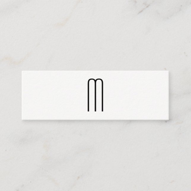 Modern Minimalist Monogram Mini Business Card (Front)