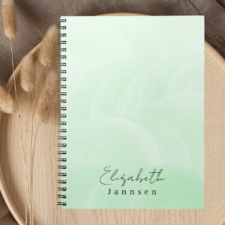 Modern Minimalist Monogram Mint Green Pastel  Notebook