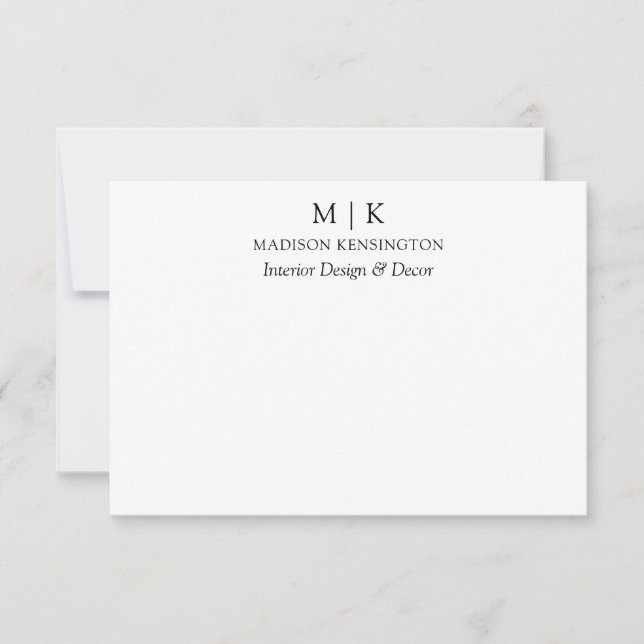 Modern Minimalist Monogram or Add Logo Business Card (Front)