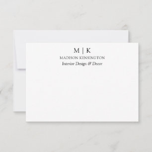 Modern Minimalist Monogram or Add Logo Business Card