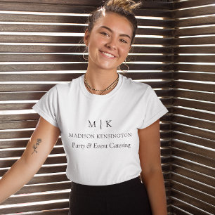 Modern Minimalist Monogram or Add Logo Business T-Shirt
