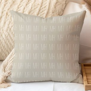 Modern Minimalist Monogram Pattern Cushion