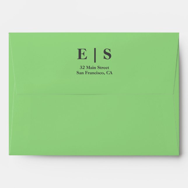 Modern Minimalist Monogram Photo Liner Wedding  Envelope (Back (Top Flap))