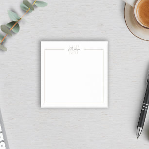 Modern Minimalist Monogram Post-it Notes