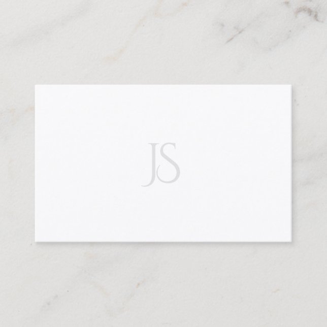 Modern Minimalist Monogram Professional Simple Business Card (Front)