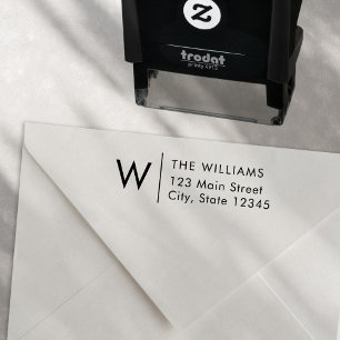 Modern Minimalist Monogram Return Address Self-inking Stamp