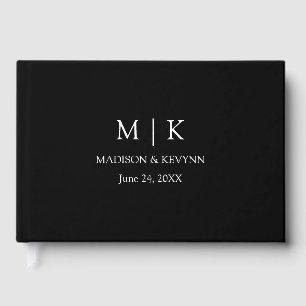 Modern Minimalist Monogram Wedding Guest Book