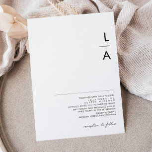 Modern Minimalist Monogram Wedding Invitation