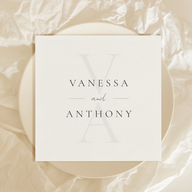 Modern Minimalist Monogram Wedding Napkin (Creator Uploaded)
