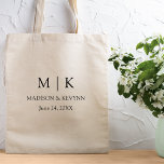 Modern Minimalist Monogram Wedding Tote Bag<br><div class="desc">Modern Minimalist yet Elegant Couple Monogram Initials,  Names and Date Wedding Tote Bag - Black & White. Great to use as favour bags,  bridesmaid,  groomsman and wedding party gifts.</div>