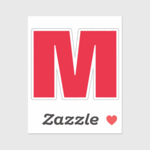 Modern Minimalist Monogram White Red