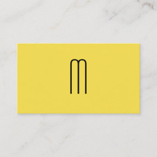 Modern Minimalist Monogram Yellow Business Card