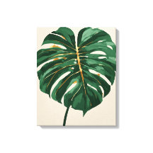 Modern Minimalist Monstera Leaf Botanical Wall Art