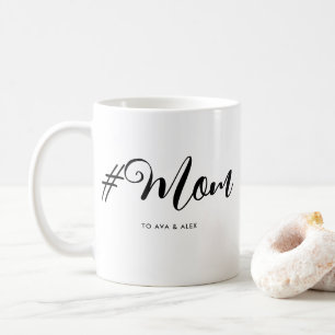 Modern Minimalist Mother's Day Handwritten #Mom Coffee Mug