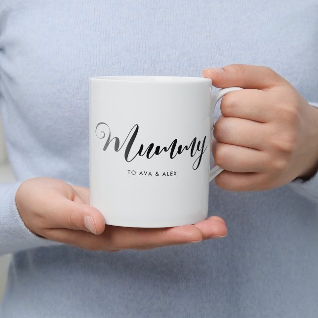 Modern Minimalist Mother's Day Handwritten Mommy Coffee Mug (mummy mug for mothers day)