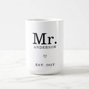 Modern Minimalist Mr. Est Add Your Name  Coffee Mug