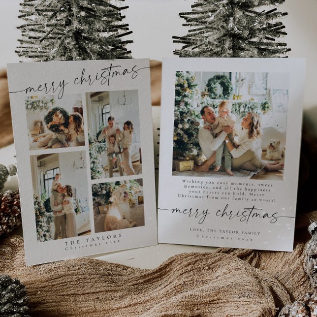 Modern Minimalist Multi Photo Christmas Card (Creator Uploaded)