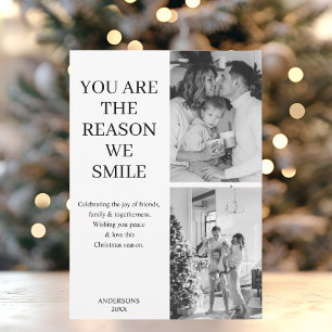 "Modern Minimalist Multi-Photo Christmas Holiday Card