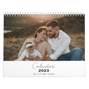 Modern Minimalist Multi Photo Family Memories Cale Calendar