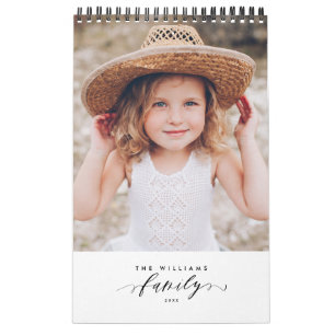 Modern Minimalist Multi Photo Family Memories Calendar