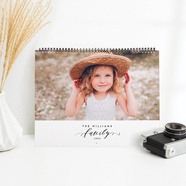 Modern Minimalist Multi Photo Family Memories Calendar (Creator Uploaded)