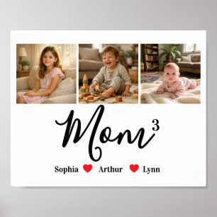 Modern Minimalist Mum Custom Photo & Name Keepsake Poster
