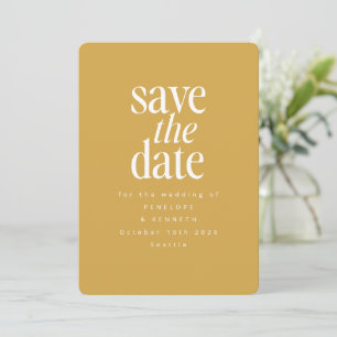 Modern Minimalist Mustard Yellow Simple Elegant Save The Date