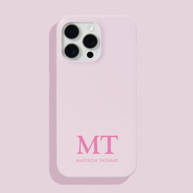 Modern Minimalist Name Initial Monogram Case-Mate iPhone Case (Creator Uploaded)